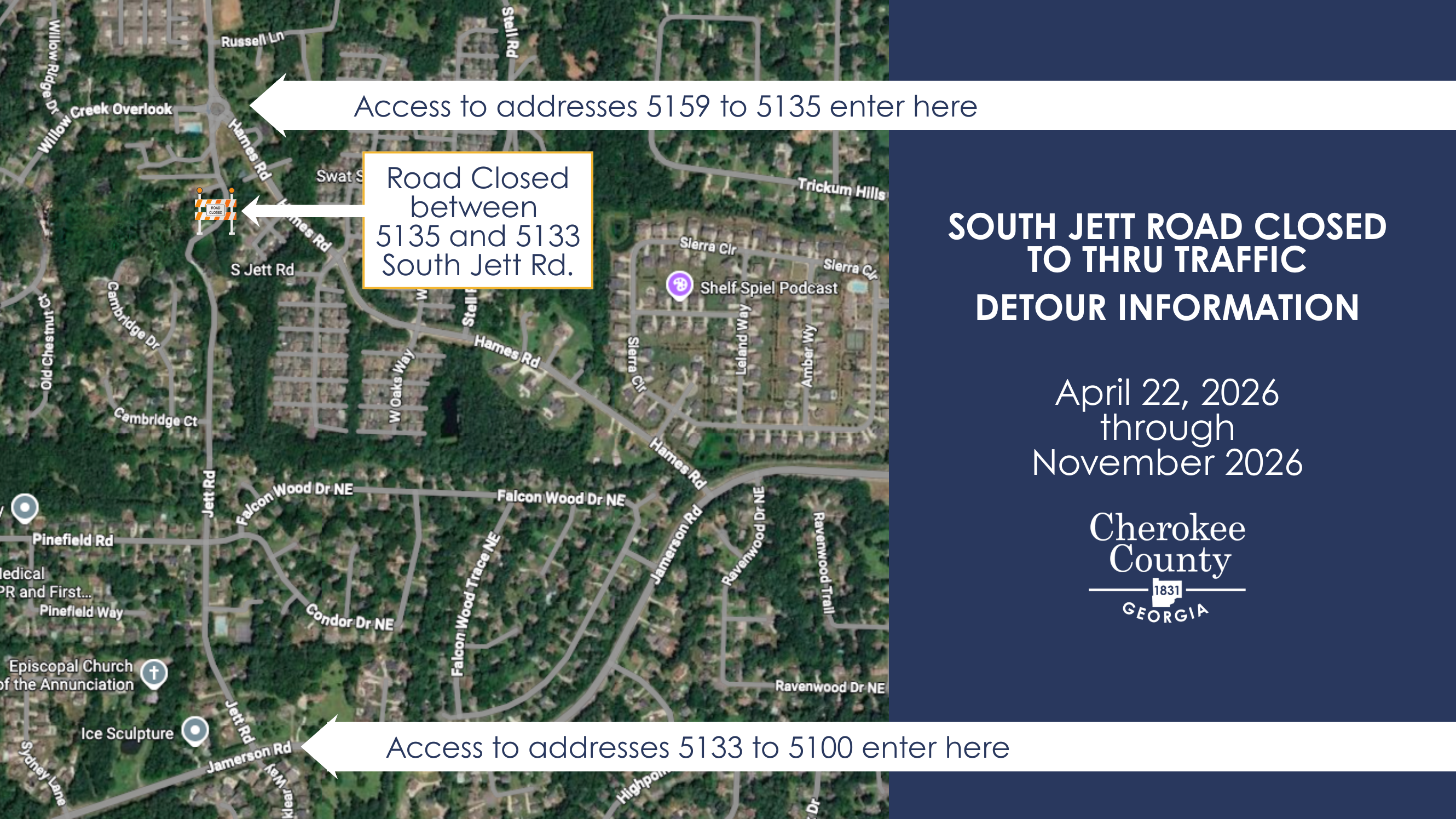 map of south jett road